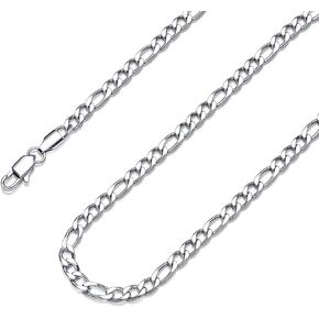 5mm/7mm Stainless Steel Figaro Chain for Men, Mens SIlver Chain Necklace Jewelry Gift, 18-26 Inches in Kuwait