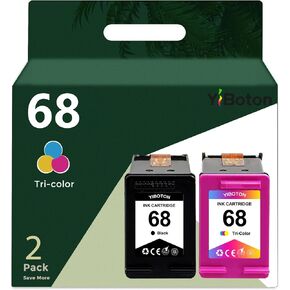 High Yield 68 68e Black and Tri-Color Ink Cartridge Set 7FP21TN 7FP20TN Compatible for HP 68 68XL 68e Ink for Envy 6152e 6155e 6552e 6555e 6558e Printer (2 Pack 1 Black, 1 Tri-Color) in Kuwait