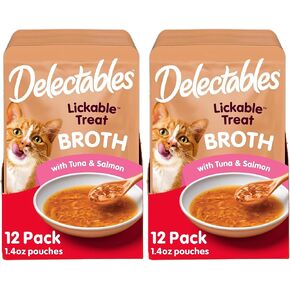 Delectables Savory Broths Lickable Wet Cat Treat Variety Pack, 12Count(Pack of 1) in Kuwait
