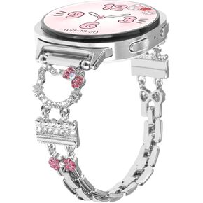 Bling Metal Band for Samsung Galaxy Watch 8 Band 40mm 44mm /Galaxy Watch 8 Classic 46mm for Women, Cute Cartoon Glitter Rhinestone Jewelry Slim Bracelet Strap Replacement Wristband Accessories in Kuwait