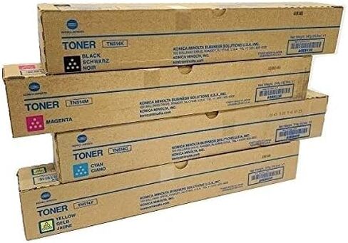 Genuine OEM Konica Minolta TN514 Complete Toner Cartridge Set CMYK Bizhub C458 Bizhub C558 Bizhub C658 in Kuwait