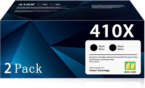 خراطيش حبر أسود 410X (عبوة من قطعتين) بديلة لحبر HP 410X عالي الإنتاجية تعمل مع سلسلة Color LaserJ Pro M452 Color LaserJ Pro MFP M377 M477 Series | CF410XD in Kuwait