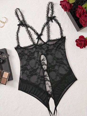 JuicyRose Women One Piece Teddy Lace Lingerie Bodysuit Plus Size in Kuwait