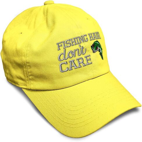 Speedy Pros Soft Baseball Cap Fishing Hair Don't Care Funny Sport Cotton Entertainment Dad Hats for Men & Women in Kuwait