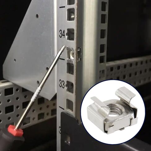 Antrader M6 Cage Nuts, M6 Mounting Cage Nuts for Server Shelves Rack & Cabinet Pack of 50,Black in Kuwait