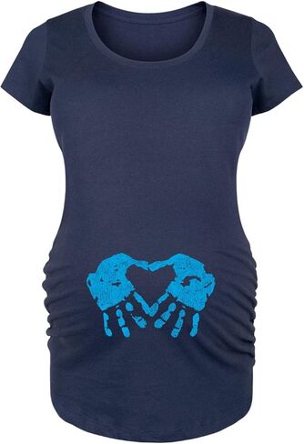 Handprint Heart Boy - Maternity Scoop Neck T-Shirt in Kuwait