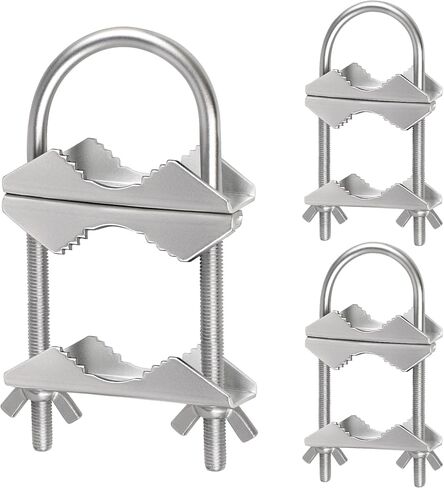 قوس مزدوج الهوائي Mast Clamp v Jaw Bracket مع U Bolts Mast Highted Dugh Anti-Rust To Masting Hardware Artenna Houder في الهواء الطلق ، هوائي CB Ham ، هوائي الراديو ، الأنابيب ، عمود العلم (2) in Kuwait