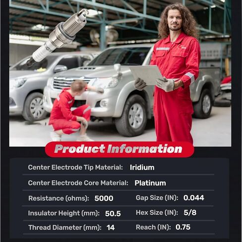 Iridium Spark Plugs 4 Pack Compatible with 2007-2017 Jeep Compass Patriot, Dodge Avenger Journey Caliber, Honda Accord Civic Prelude Odyssey, Chrysler, Nissan, Acura, Kia, Replaces 2477, ZFR5FIX-11 in Kuwait