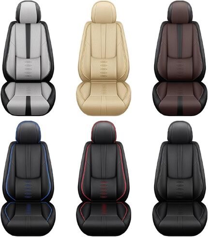 Car Seat Covers for Toyota bZ4X 2023-2025,Waterproof Soft Leather Seat Covers 2-Seats Standard,Interior Accessories with Airbag,Automobile Seat Cover Sets for bZ4X(Black+Red) in Saudi Arabia