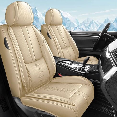 أغطية مقاعد السيارة لسيارة Toyota bZ4X 2023-2025، أغطية مقاعد جلدية ناعمة مقاومة للماء بمقعدين، ملحقات داخلية مع وسادة هوائية، مجموعات أغطية مقاعد السيارات لـ bZ4X (أسود + أحمر) in Saudi Arabia