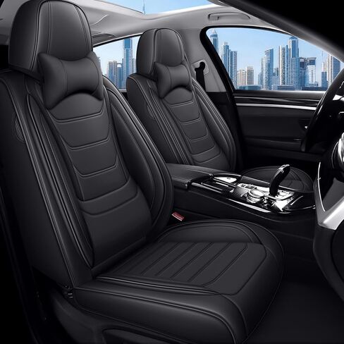 Seat Covers Full Set for Subaru Crosstrek 2016-2025, Comfortable Waterproof Nappa Leather Protector, Airbag Compatible Interior Accessories (Black Red) in Kuwait