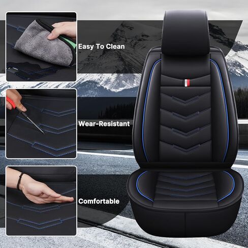 Car Seat Cover for BMW F32 F33 F36 2013-2026, Durable Waterproof Premium Leather Vehicle Seat Covers.(Standard,Black Blue) in Saudi Arabia
