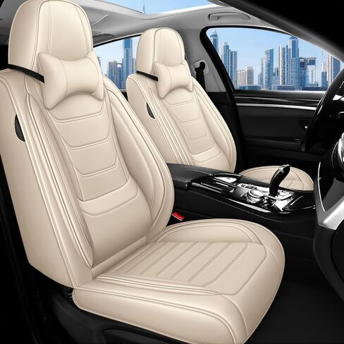 Seat Covers Full Set for Subaru Crosstrek 2016-2025, Comfortable Waterproof Nappa Leather Protector, Airbag Compatible Interior Accessories (Black Red) in Saudi Arabia