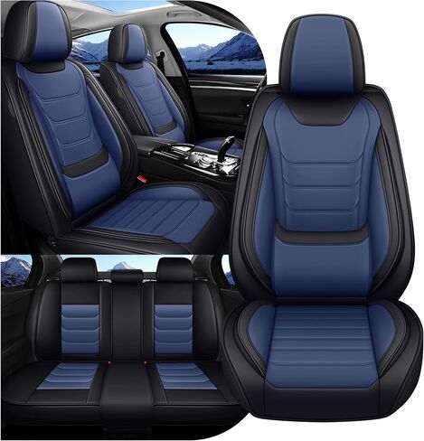 أغطية مقاعد جلدية مناسبة لسيارة Honda CR-V 2010-2026 غطاء مقعد سيارة أنيق مقاوم للماء وجيد التهوية وإكسسوارات داخلية للسيارات (مجموعة كاملة باللون الأسود) in Kuwait