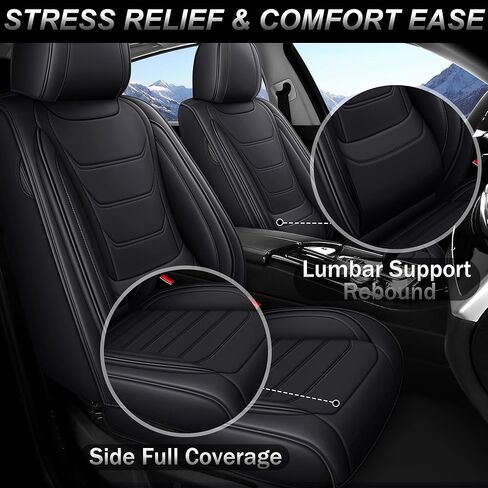 أغطية مقاعد جلدية مناسبة لسيارة Honda CR-V 2010-2026 غطاء مقعد سيارة أنيق مقاوم للماء وجيد التهوية وإكسسوارات داخلية للسيارات (مجموعة كاملة باللون الأسود) in Kuwait
