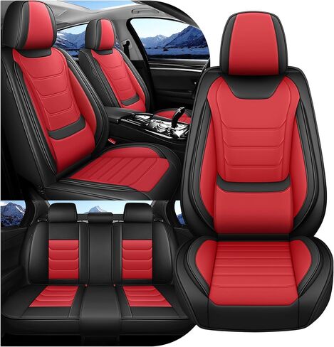 أغطية مقاعد جلدية مناسبة لسيارة Honda CR-V 2010-2026 غطاء مقعد سيارة أنيق مقاوم للماء وجيد التهوية وإكسسوارات داخلية للسيارات (مجموعة كاملة باللون الأسود) in Kuwait