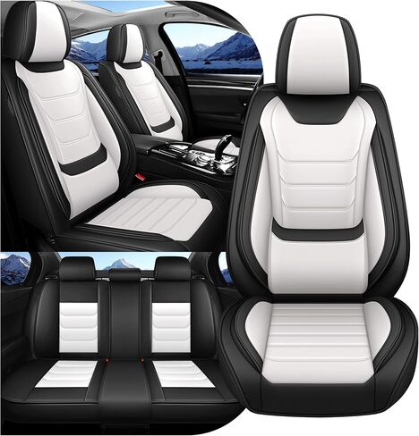 أغطية مقاعد جلدية مناسبة لسيارة Honda CR-V 2010-2026 غطاء مقعد سيارة أنيق مقاوم للماء وجيد التهوية وإكسسوارات داخلية للسيارات (مجموعة كاملة باللون الأسود) in Kuwait