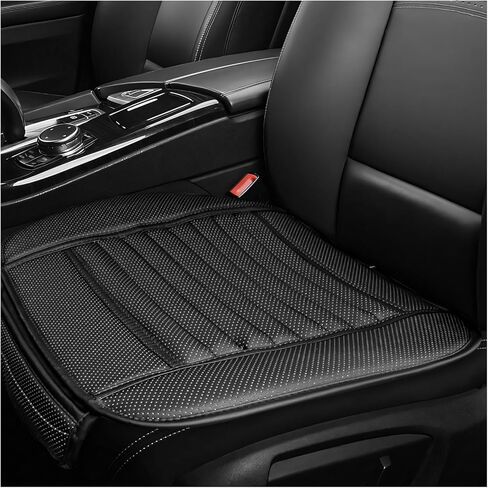Car Seat Cover, Bamboo Charcoal Leather Edge Wrapping Auto Front Seat Cushion with Storage Bags, Anti-Slip Seat Bottom Cover Interior Protection for Sedan SUV Truck (Coffee) in Saudi Arabia