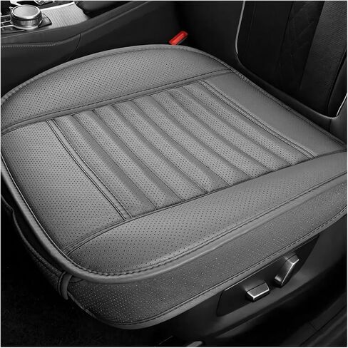 Car Seat Cover, Bamboo Charcoal Leather Edge Wrapping Auto Front Seat Cushion with Storage Bags, Anti-Slip Seat Bottom Cover Interior Protection for Sedan SUV Truck (Coffee) in Saudi Arabia
