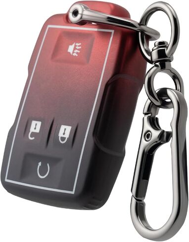 غطاء مفتاح Fob لـ GMC مع سلسلة مفاتيح، جراب غطاء مفتاح سيارة ناعم من مادة TPU لملحقات Chevy Silverado Colorado GMC Sierra 1500 2500 HD 3500 HD Canyon in Kuwait