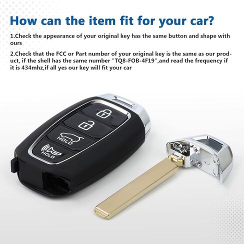 Keyecu استبدال الذكية مفتاح السيارة عن بعد فوب لشركة هيونداي سانتا في 2019 2020 TQ8-FOB-4F19 95440-S2000 434MHz ID47 رقاقة 4 أزرار in Kuwait