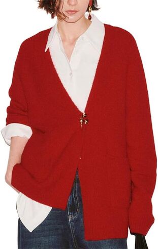 URBAN REVIVO Women's Spring Cropped Knit Cardigan with Bow Tie in Kuwait