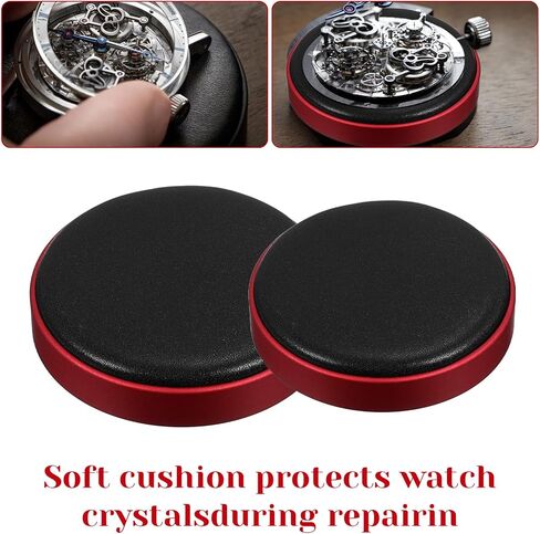 Watch Cushion, Round Leather Watch Pad, Non-Slip Watch Case Cushion, for Repair Watches Exquisite Metal Objects, for Movement Changing Battery Repair Kit Tool in Kuwait