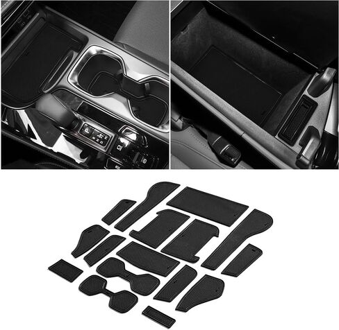 بطانات إدراج حامل الأكواب لملحقات Lexus NX 2022-2026 سجادات بطانة وحدة التحكم المركزية لسيارة Lexus NX 250/350/350h/450h+/Hybrid 2026 ملحقات جيب الباب 16 قطعة/مجموعة (أسود) in Kuwait