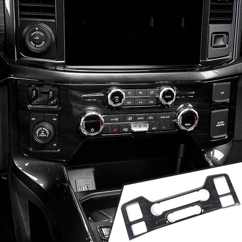GZXinWei Center Console AC Adjustment Panel Cover Frame Sticker Interior Trim Accessories for Ford F150 and Raptor 2021 2022 2023 2024 2025 2026 Black Wood Grain in Saudi Arabia