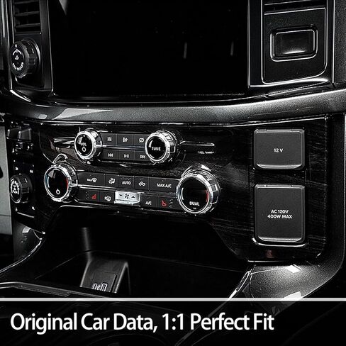 GZXinWei Center Console AC Adjustment Panel Cover Frame Sticker Interior Trim Accessories for Ford F150 and Raptor 2021 2022 2023 2024 2025 2026 Black Wood Grain in Saudi Arabia