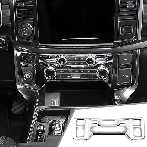 GZXinWei Center Console AC Adjustment Panel Cover Frame Sticker Interior Trim Accessories for Ford F150 and Raptor 2021 2022 2023 2024 2025 2026 Black Wood Grain in Saudi Arabia