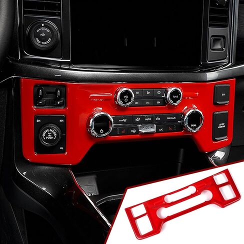 GZXinWei Center Console AC Adjustment Panel Cover Frame Sticker Interior Trim Accessories for Ford F150 and Raptor 2021 2022 2023 2024 2025 2026 Black Wood Grain in Saudi Arabia