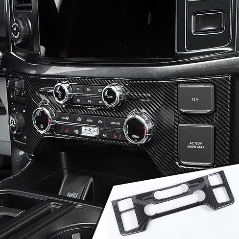 GZXinWei Center Console AC Adjustment Panel Cover Frame Sticker Interior Trim Accessories for Ford F150 and Raptor 2021 2022 2023 2024 2025 2026 Black Wood Grain in Saudi Arabia