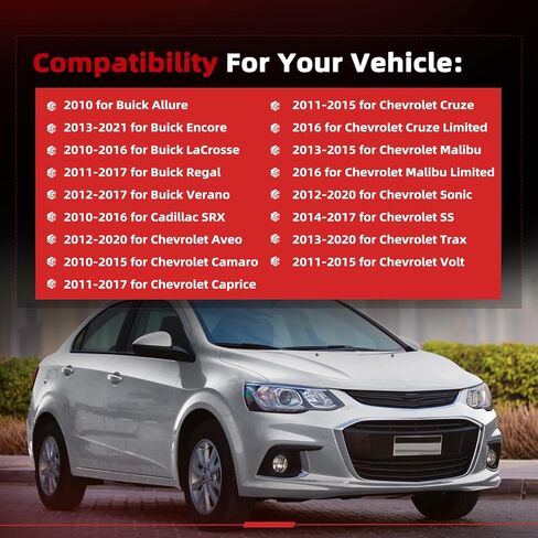 cciyu 4pcs Door Handle Cover Compatible for Chevy for Malibu 2013 2014 2015 for Cruze 09-15 for Sonic for Captiva for Trax for Buick for Encore Exterior ABS Molding Protector Trim (Chrome Plated) in Saudi Arabia