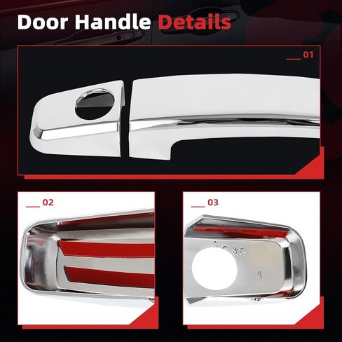 cciyu 4pcs Door Handle Cover Compatible for Chevy for Malibu 2013 2014 2015 for Cruze 09-15 for Sonic for Captiva for Trax for Buick for Encore Exterior ABS Molding Protector Trim (Chrome Plated) in Saudi Arabia
