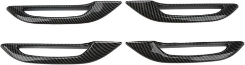 Qiilu Door Handle Cover Carbon Fiber Abs 4Pcs Car Anti Freezing Replacement for Y in Saudi Arabia