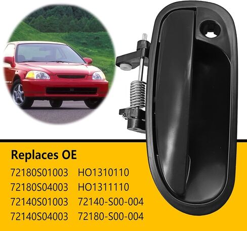 Exterior Door Handle with Keyhole Front Left Right Driver Passenger Side Outside Replacement for 72180S00004 72140S00004 1996-2000 Honda Civic in Kuwait