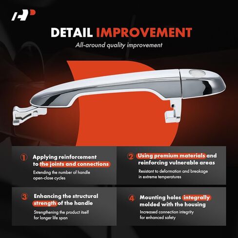 A-Premium Front Driver or Passenger Side Exterior Door Handle with Keyhole Compatible with Kia Optima 2006 2007 2008 2009 2010, Silver in Saudi Arabia