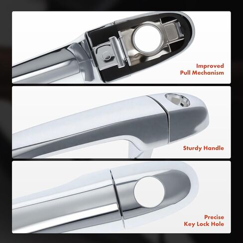 A-Premium Front Driver or Passenger Side Exterior Door Handle with Keyhole Compatible with Kia Optima 2006 2007 2008 2009 2010, Silver in Saudi Arabia