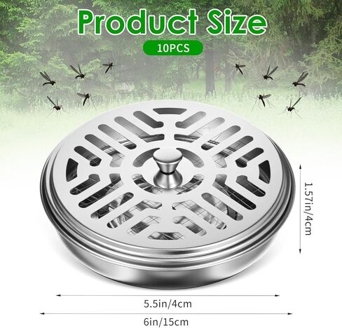 10 Pack Metal Coil Incense Holders, Retro Iron Portable Outdoor Incense Burner Holder Round Metal Incense-Holder for Home Camping Indoor Outdoor Patio (Silver) in Kuwait