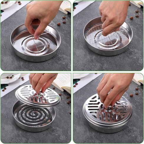 10 Pack Metal Coil Incense Holders, Retro Iron Portable Outdoor Incense Burner Holder Round Metal Incense-Holder for Home Camping Indoor Outdoor Patio (Silver) in Kuwait