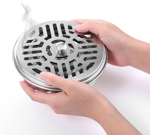 10 Pack Metal Coil Incense Holders, Retro Iron Portable Outdoor Incense Burner Holder Round Metal Incense-Holder for Home Camping Indoor Outdoor Patio (Silver) in Kuwait