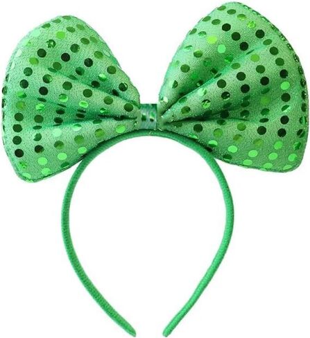 مجموعة أزياء عيد القديس باتريك مكونة من 5 قطع مع تنورة توتو على شكل نجمة ترتر خضراء، وقفازات مخططة لتدفئة الذراع، وجوارب عالية، وعصابة رأس على شكل ربطة عنق خضراء، وقلادة شامروك لإكسسوارات الحفلات النسائية in Kuwait