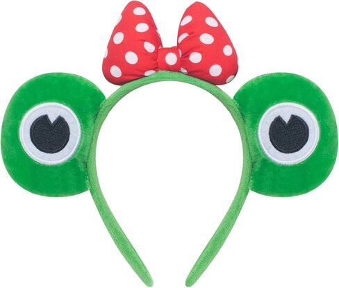 Cute Headband Frog Ears Headband Green Ears Plush Headbands Dress Up for Halloween, Cosplay (Frog-Red Bowtie) in Kuwait