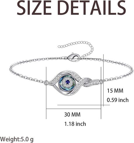 Evil Eye Bracelet for Women Evil Eye Bracelets with Blue Crystal Protection Jewelry for Women Mom in Saudi Arabia