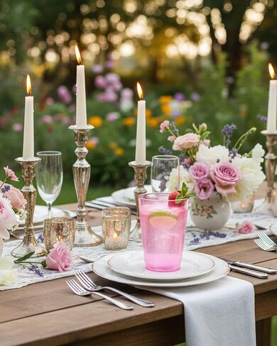 100 قطعة من أكواب بلاستيكية وردية سعة 12 أونصة من bUCLA - أكواب وردية للاستعمال مرة واحدة - أكواب زفاف ممتازة غير قابلة للكسر - أكواب الحفلات، رائعة لعيد الفصح وعيد الأم وحفلات الزفاف in Kuwait