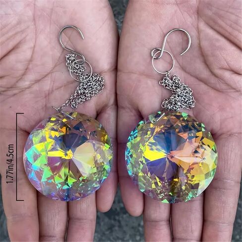 2pcs Circle Crystal Sun Catchers, Hanging Suncatchers with Glass Prism, Rainbow Maker for Windows, Balcony, Kitchen, Garden Decoration in Saudi Arabia