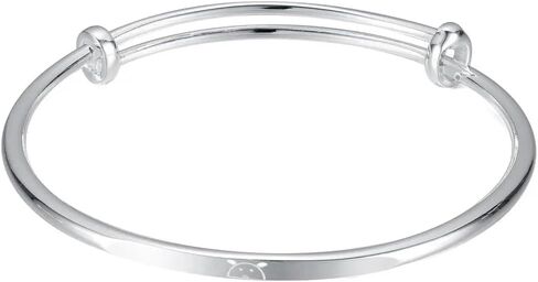 Traditional Push-pull 999 Sterling Silver Bracelets for Women Fashion Sterling Silver Bangle Gifts for Women with Beautiful Jewelry Box in Kuwait