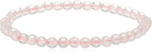 LTC Designs 4mm Smooth Round Rose Quartz Stretch Bracelets in Various Sizes (6, 6.5, 7, 7.5, 8 Inches) for Women, Men, Friends, for Everyday Wear, and Special Occasions in Saudi Arabia