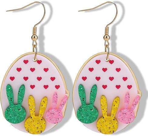 أقراط أرنب عيد الفصح أقراط متدلية على شكل بيض أرنب لطيف أقراط أرنب خفيفة الوزن للنساء حلق حيوان أكريليك إكسسوارات عيد الفصح هدايا مجوهرات للنساء in Kuwait